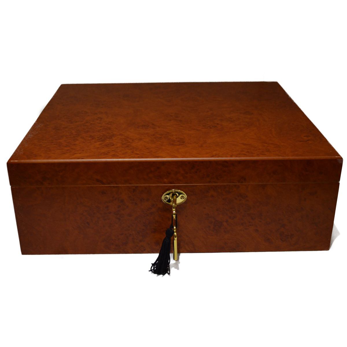 Dark Burl Desk Top Humidor - 40 Cigar Capacity